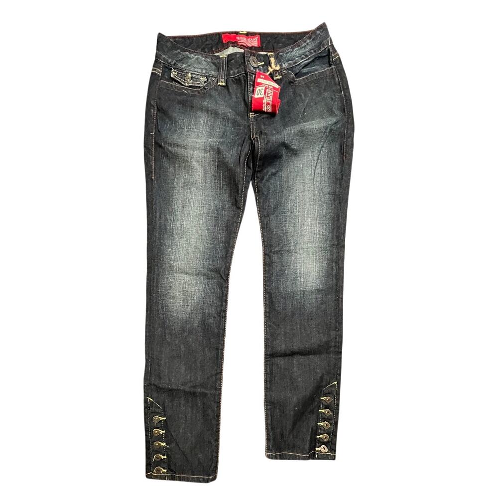 Vintage Guess Jeans NWT Size 30 | Dark Wash Lace-Up Ankle Skinny | Y2K Denim